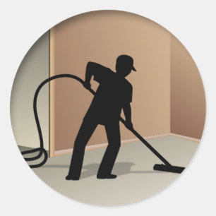 Sticker Rond Nettoyage de tapis