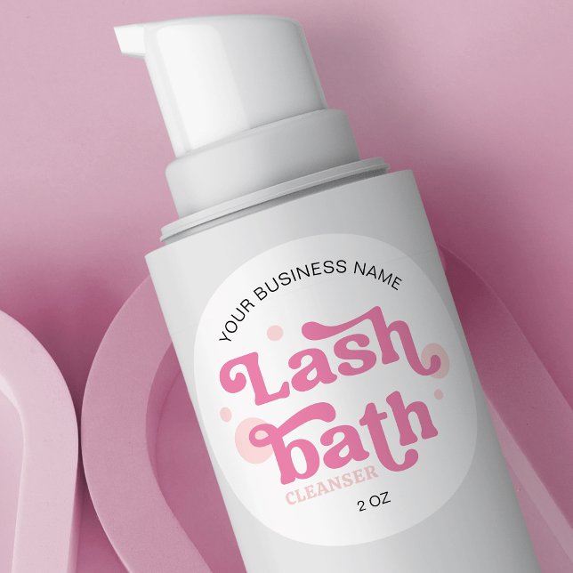 Sticker Rond Nettoyant à la mousse de bain à lash rose pâle (Créateur téléchargé)