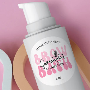 Sticker Rond Nettoyant en mousse à la mode rose rétro