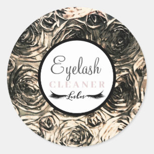 Sticker Rond Nettoyant pour cils Beauté Roses Glamour Or