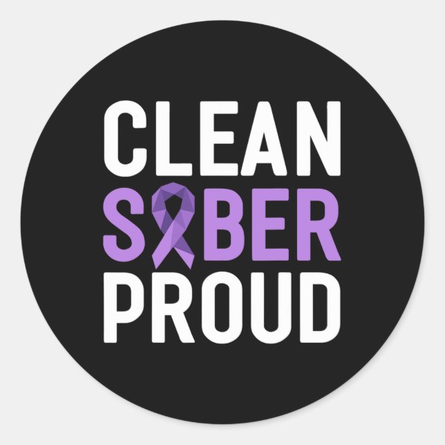 Sticker Rond Nettoyer Sober Fière de la dépendance finale Sensi (Devant)