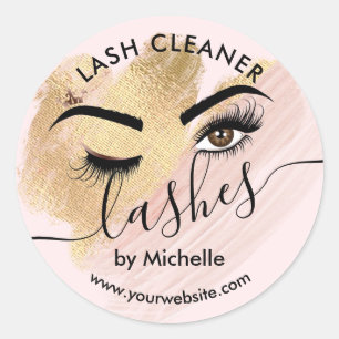 Sticker Rond Nettoyeur à lash Eyes Salon de beauté Classique Ro
