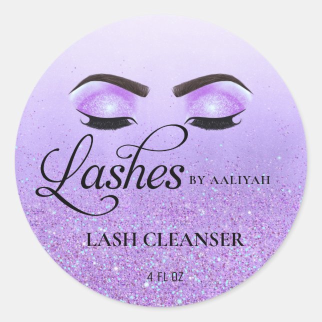 Sticker Rond Nettoyeur de bain de Parties scintillant de glam v (Devant)