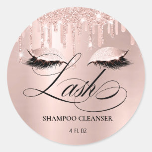 Sticker Rond Nettoyeur de bain Glam Blush Rose Gold Lash de lux