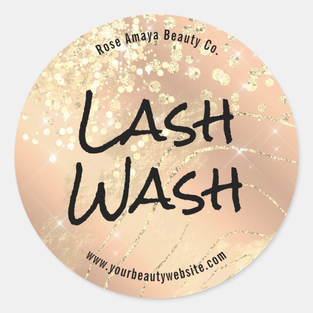 Sticker Rond Nettoyeur Eyelash Chic Glam Beige Moderne (Devant)