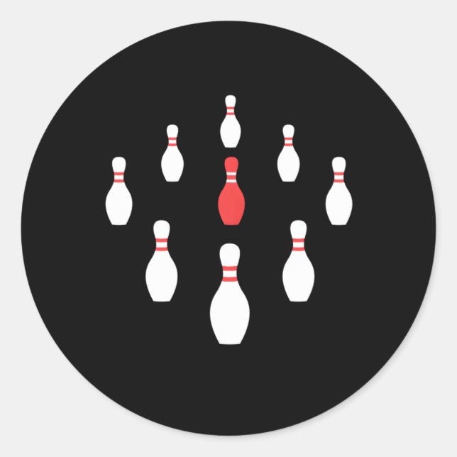 Sticker Rond Neuf Bowling Nouveau Rack De (Devant)