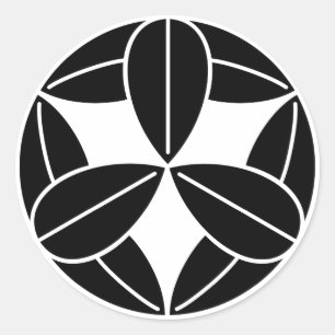 Sticker Rond Neuf feuilles en bambou