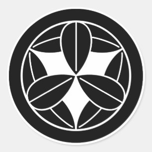 Sticker Rond Neuf feuilles en bambou en cercle