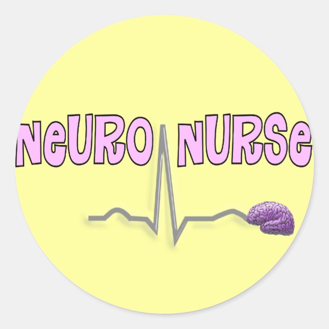 Sticker Rond Neuro Infirmière cadeaux (Devant)