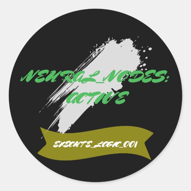 Sticker Rond Neuro_Nodes: Neural Override Command (Devant)