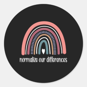 Sticker Rond Neurodiversité Autisme arc-en-ciel Neurodivergent 