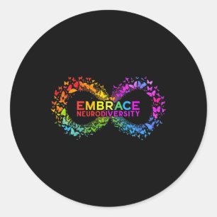 Sticker Rond Neurodiversité Embrasser l'Autisme Adhd Asd Butter