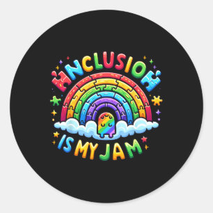 Sticker Rond Neurodiversité L'inclusion est mon jambon Autisme 