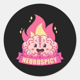 Sticker Rond Neurodiversité Neuroépicée Adhd Asd Autisme Kawaii