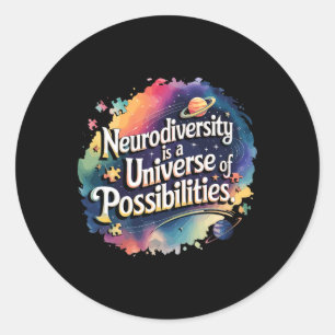 Sticker Rond Neurodiversité Univers Des Possibilités Space Aut
