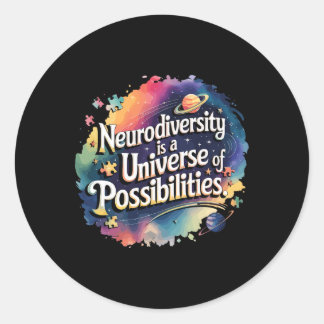 Sticker Rond Neurodiversité Univers Des Possibilités Space Aut