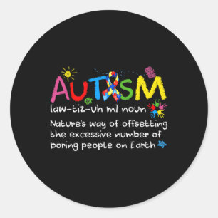 Sticker Rond Neurodiversity Sensibilisation sur l'autisme Noun