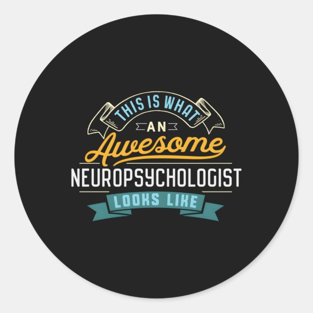 Sticker Rond Neuropsychologis Magnifique profession d'emploi (Devant)