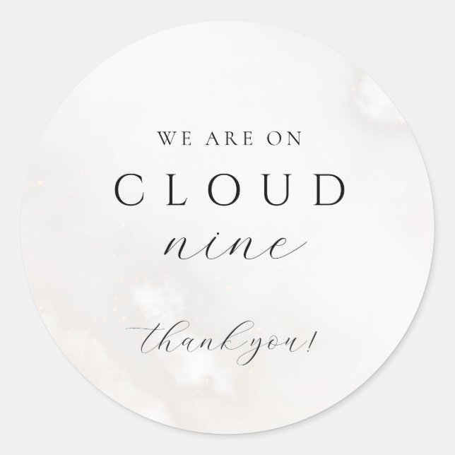 Sticker Rond Neutre Sur Le Nuage Neuf Baby showers (Devant)