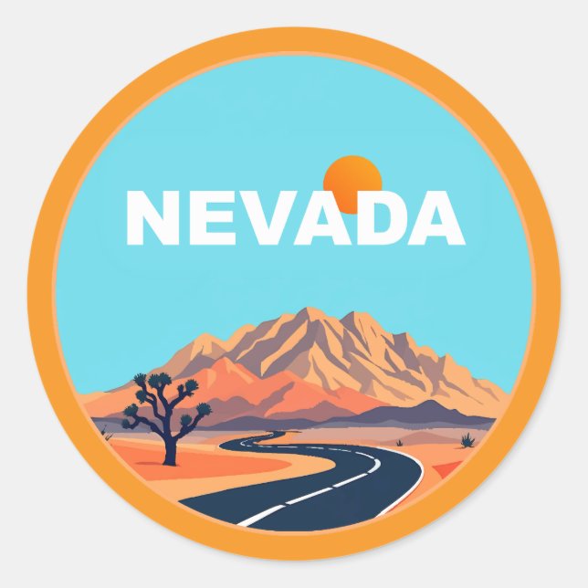 Sticker Rond Nevada États-Unis d'Amérique (Devant)