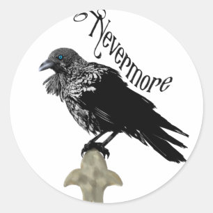 Sticker Rond Nevermore Raven