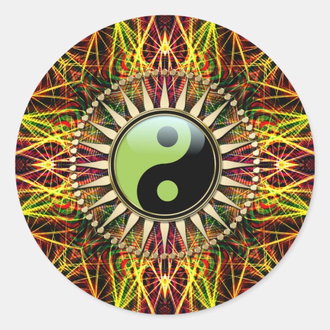 Sticker Rond New Age Spirit Yin Yang Sun Energy (Devant)
