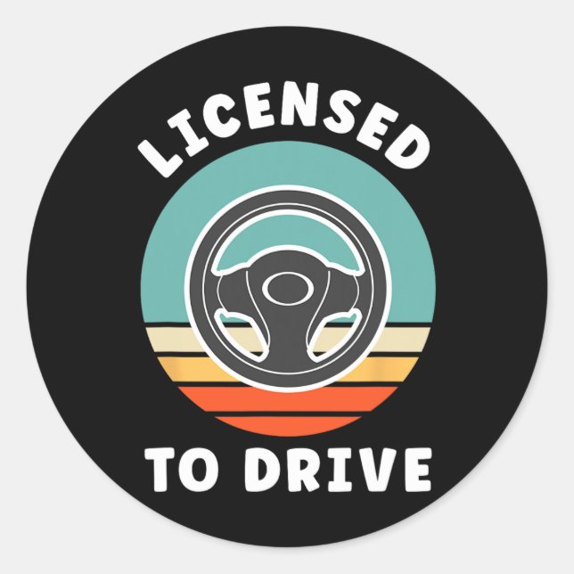 Sticker Rond New Driver Driver's Permit Celebration Teen Driver (Devant)