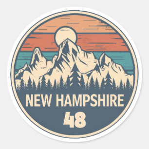 Sticker Rond New Hampshire 48 Sunset