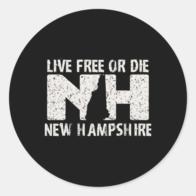 Sticker Rond New Hampshire Live Free Ou Die Produit (Devant)