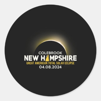Sticker Rond New Hampshire Nh Total Solar Eclipse 2024