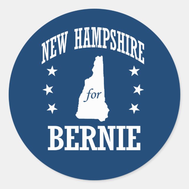 STICKER ROND NEW HAMPSHIRE POUR BERNIE SANDERS (Devant)