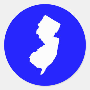 Sticker Rond New Jersey bleu et blanc