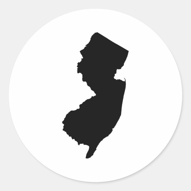 Sticker Rond New Jersey en noir et blanc (Devant)