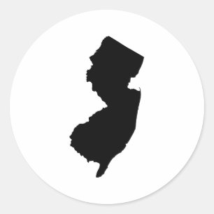 Sticker Rond New Jersey en noir et blanc