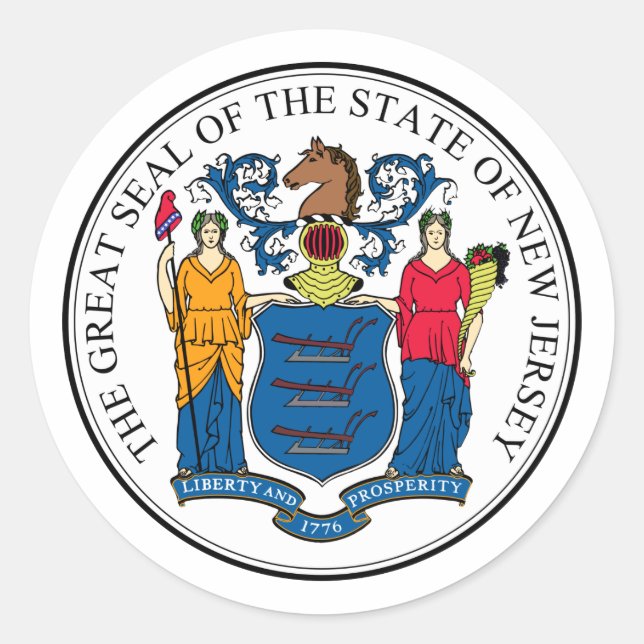 Sticker Rond New Jersey, Etats-Unis (Devant)