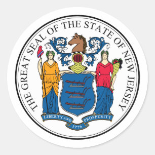 Sticker Rond New Jersey, Etats-Unis