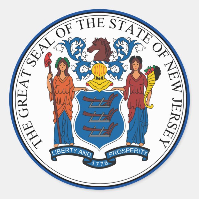 Sticker rond New Jersey Seal (Devant)