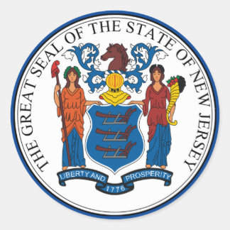 Sticker rond New Jersey Seal