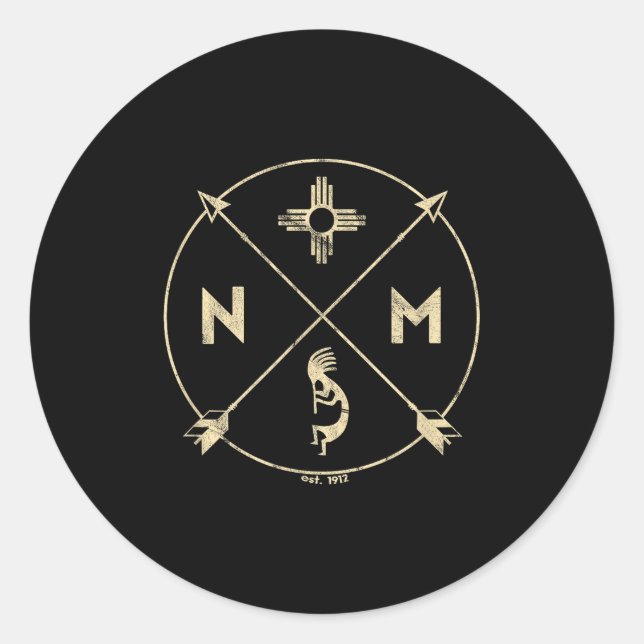 Sticker Rond New Mexico Kokopelli  (Devant)