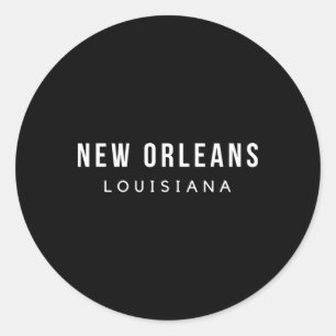 Sticker Rond New Orleans Louisiana Mardi Gras 504 Jazz Skyline