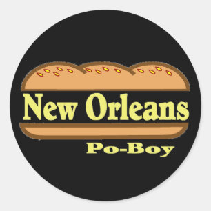 Sticker Rond New Orleans Po Boy