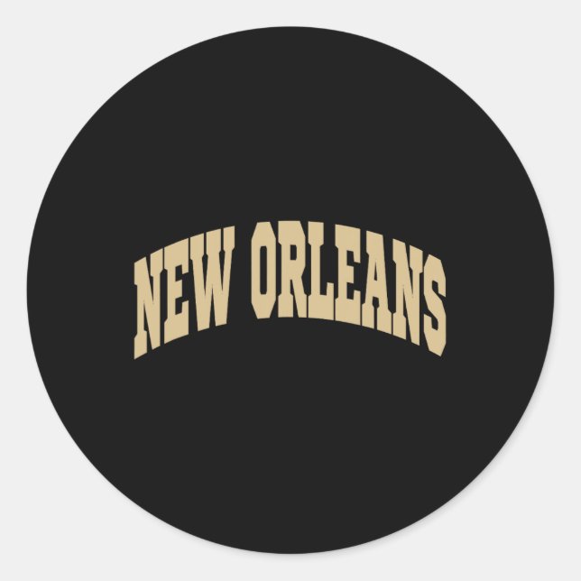 Sticker Rond New Orleans - Throwback Design - Clic  (Devant)