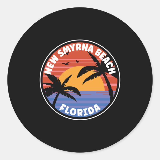 Sticker Rond New Smyrna Beach Florida Sunset Paradise (Devant)