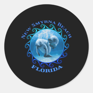 Sticker Rond New Smyrna Beach Floride Vacances Natation A