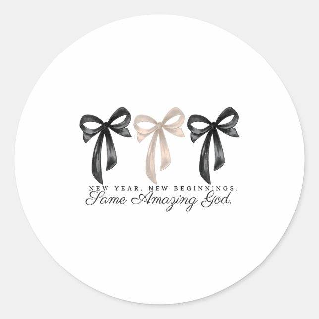 Sticker Rond New Years Christian Coquette Faith New Beginnings  (Devant)