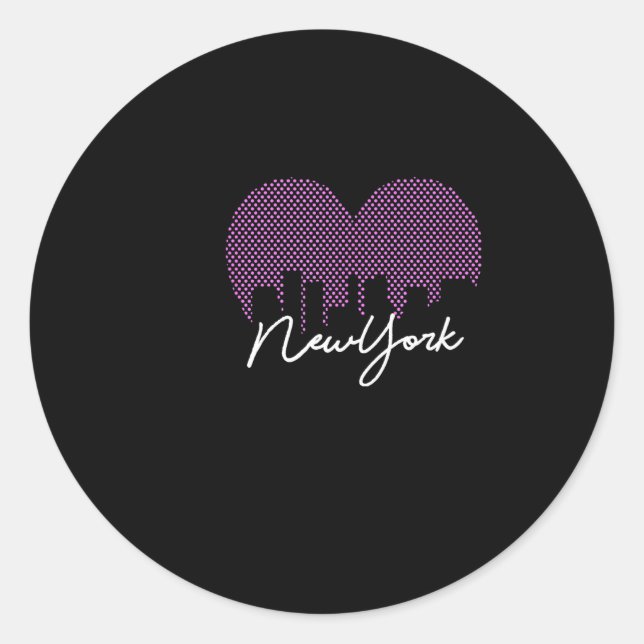 Sticker Rond New York City Is My Valentine  (Devant)