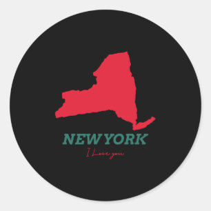 Sticker Rond New York Je T'Aime