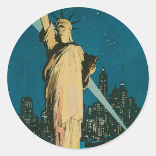 Sticker Rond New York : La ville de merveille de l'affiche du