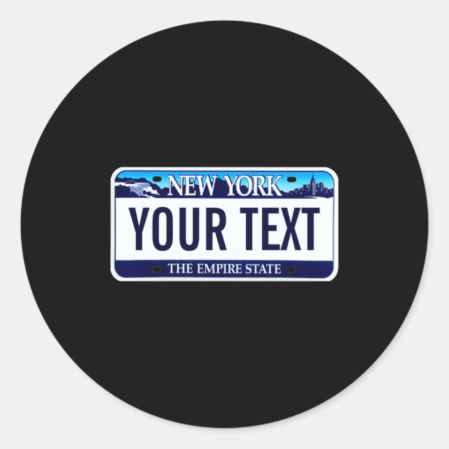 Sticker Rond New York License Plate _1  (Devant)