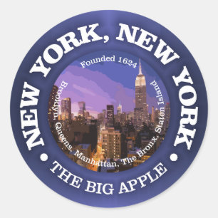 Sticker Rond New York, New York (villes)